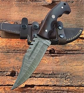 TR-1168 Custom Handmade Damascus Steel 10 Inches Tactical Knife - Perfect Grip Rose wood Handle - Poshland
