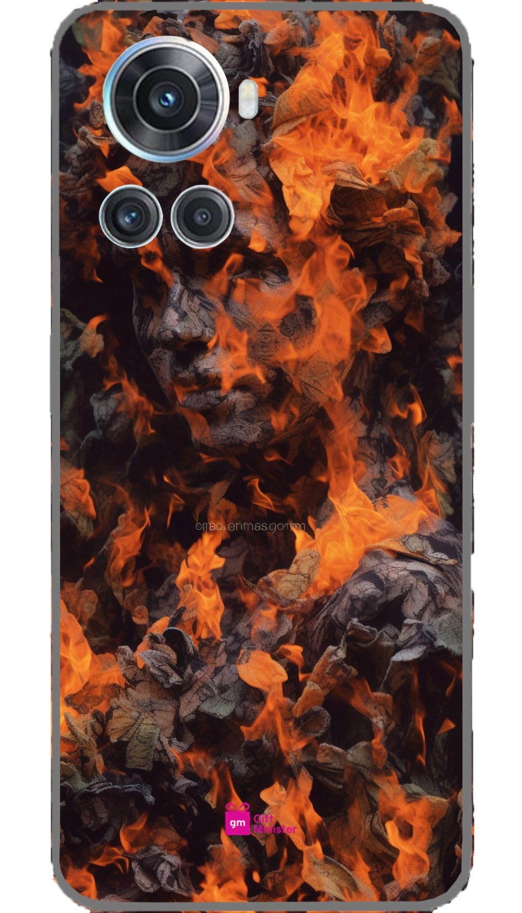 Silicone Designer Cover for One Plus 10 R Saddle Brownnone - Photo Orange Flame Black Fragmented Figures Camouflage Germaine Krull Closeup Intensity Dustproof Camera 1Pcs 1696R