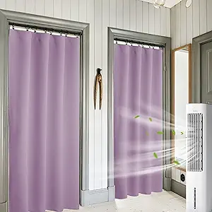 RYB HOME 84 inch Curtains Blackout, Solid Energy Efficiency Curtains & Drapes for Bedroom Thermal Insulated Window Treatment for Living Room, W 42 x L 84 inch, 2 Panels, Lilac