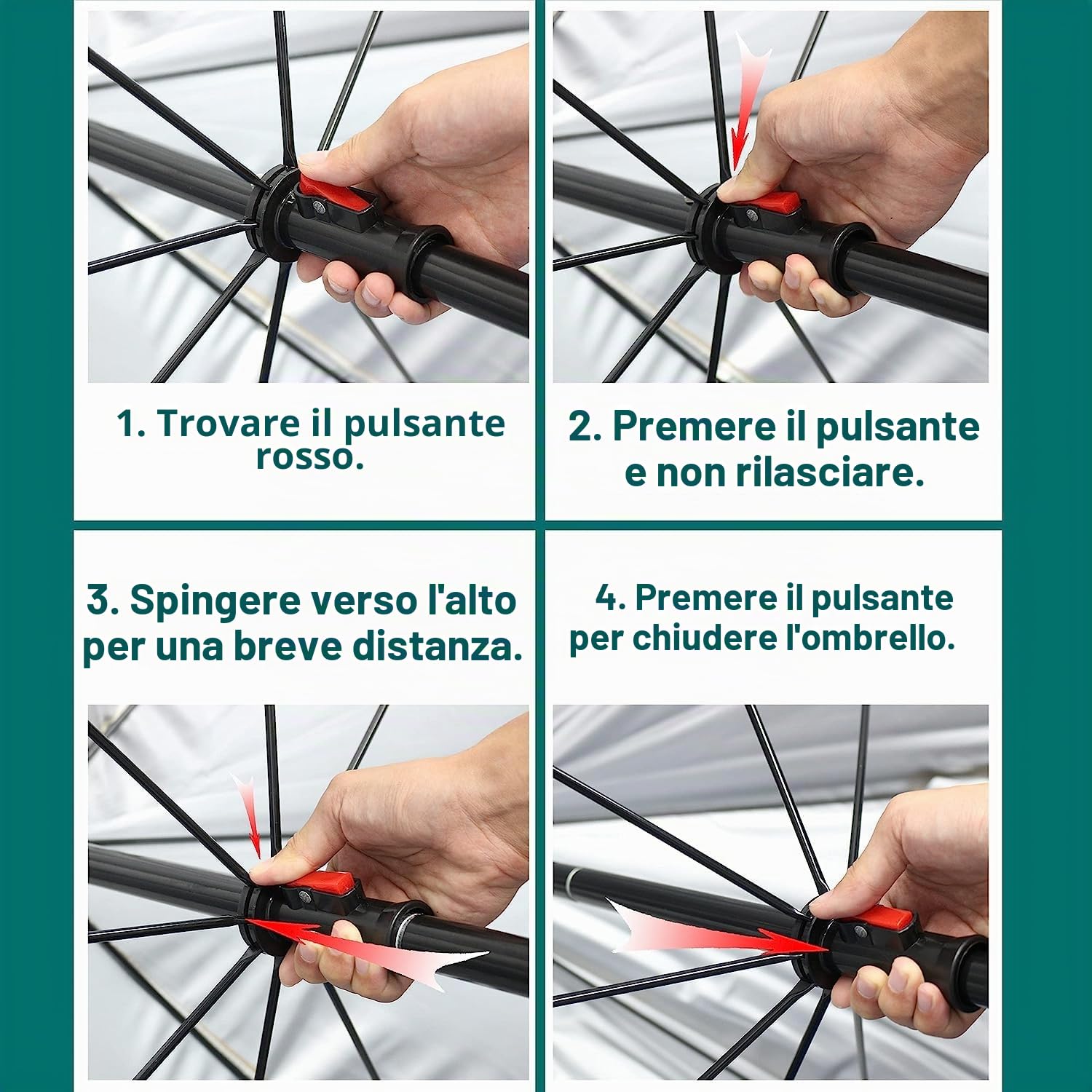 HOMECALL Ombrellone da spiaggia con finestra, design paravento, poliestere resistente ai raggi UV, kaki
