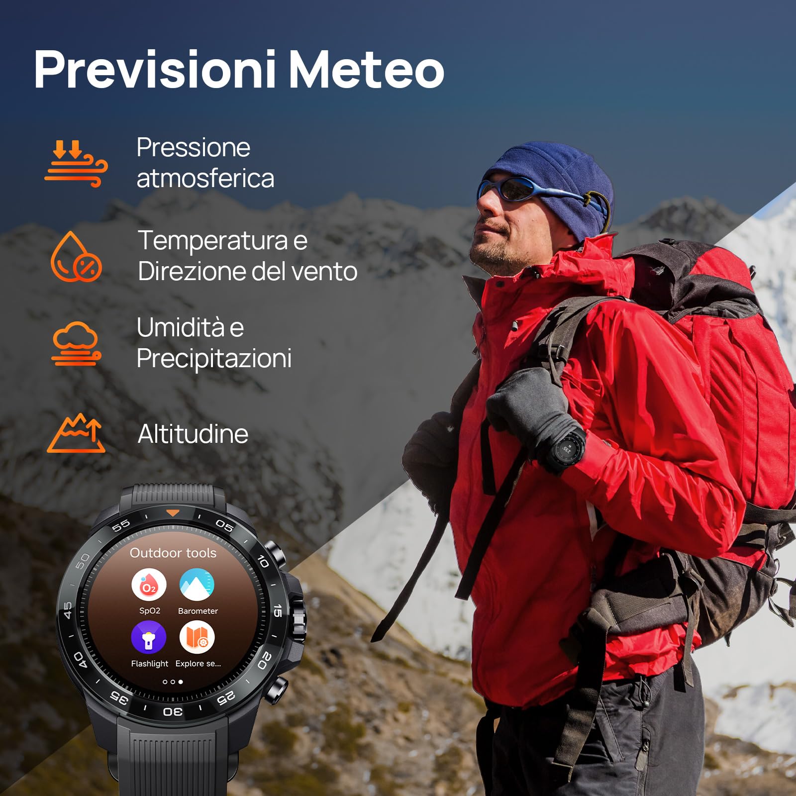 Mibro GS Explorer S GPS militare Smartwatch con Bi-Band GNSS,10 ATM Impermeabile per Subacquea, Autonomia 20 Giorni e Chiamate Bluetooth,1,32"AMOLED Perfetto per Avventura,Corsa,Ciclismo e Trekking