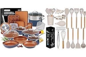Home Hero Kitchen Combo: 23 PCS Copper Cookware Set + 33 Pcs...