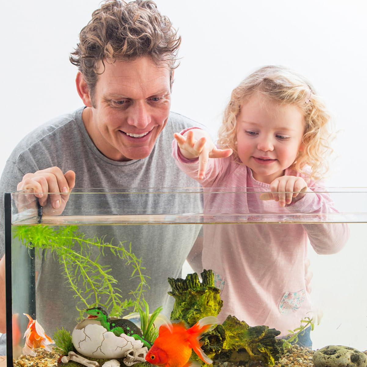 Happyyami 3stücke Aquarium Dekoration Mit Luftblasenfunktion Dinosaurier Ornament Für Fischtank Kreatives Wasserspielzeug Und Versteck Für Fische Und Reptilien Geeignet Für Süß Und