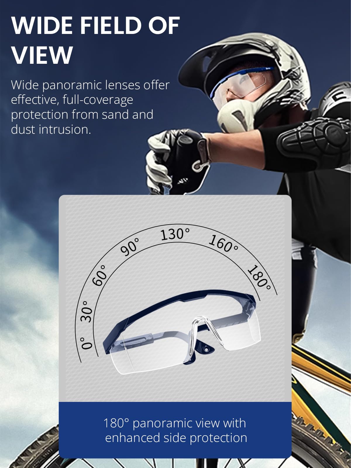 Gafas de seguridad sobre gafas, gafas de seguridad antivaho con lentes transparentes de visión amplia, patillas ajustables, gafas ligeras para hombres y mujeres