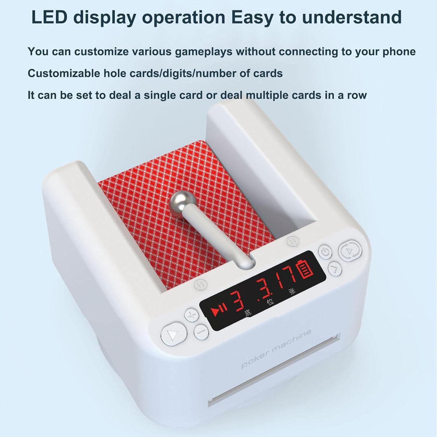 Smart Poker Card Shuffler,Automatic Card Dealer,Playing Card Shuffler, 360° Rotating,Maximum Deal 792 Cards,Suitable for 2-8 People Home Casinos Party Club Bridge Game