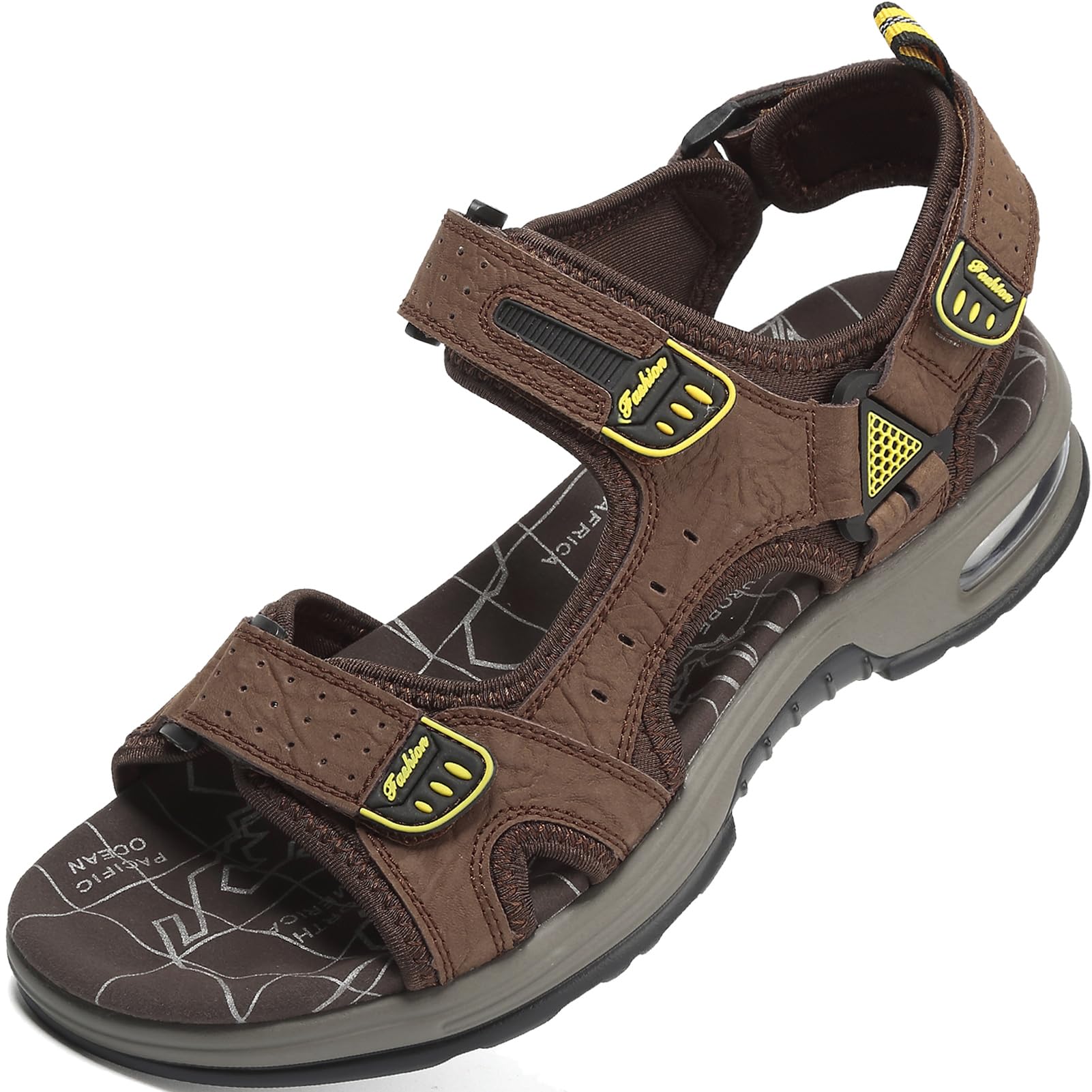 Lvptsh Sandali Sportivi Uomo Cuoio Estivi Trekking Sandali da Mare All'aperto Spiaggia Pescatore Antiscivolo