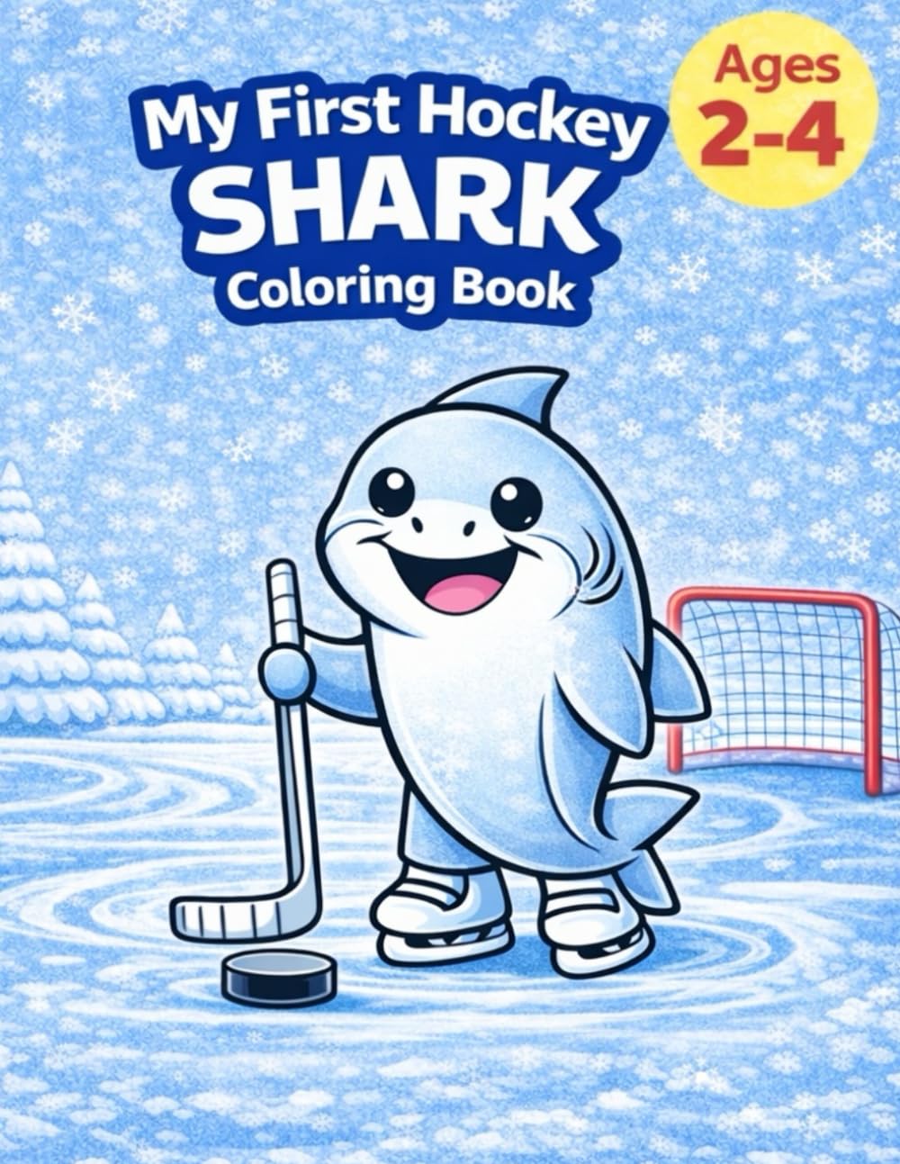 My First Hockey: Shark Coloring Book: Fun and Easy Hockey Coloring Pages for Kids Ages 2–4 (My First Hockey Coloring Books – Ages 2–4)