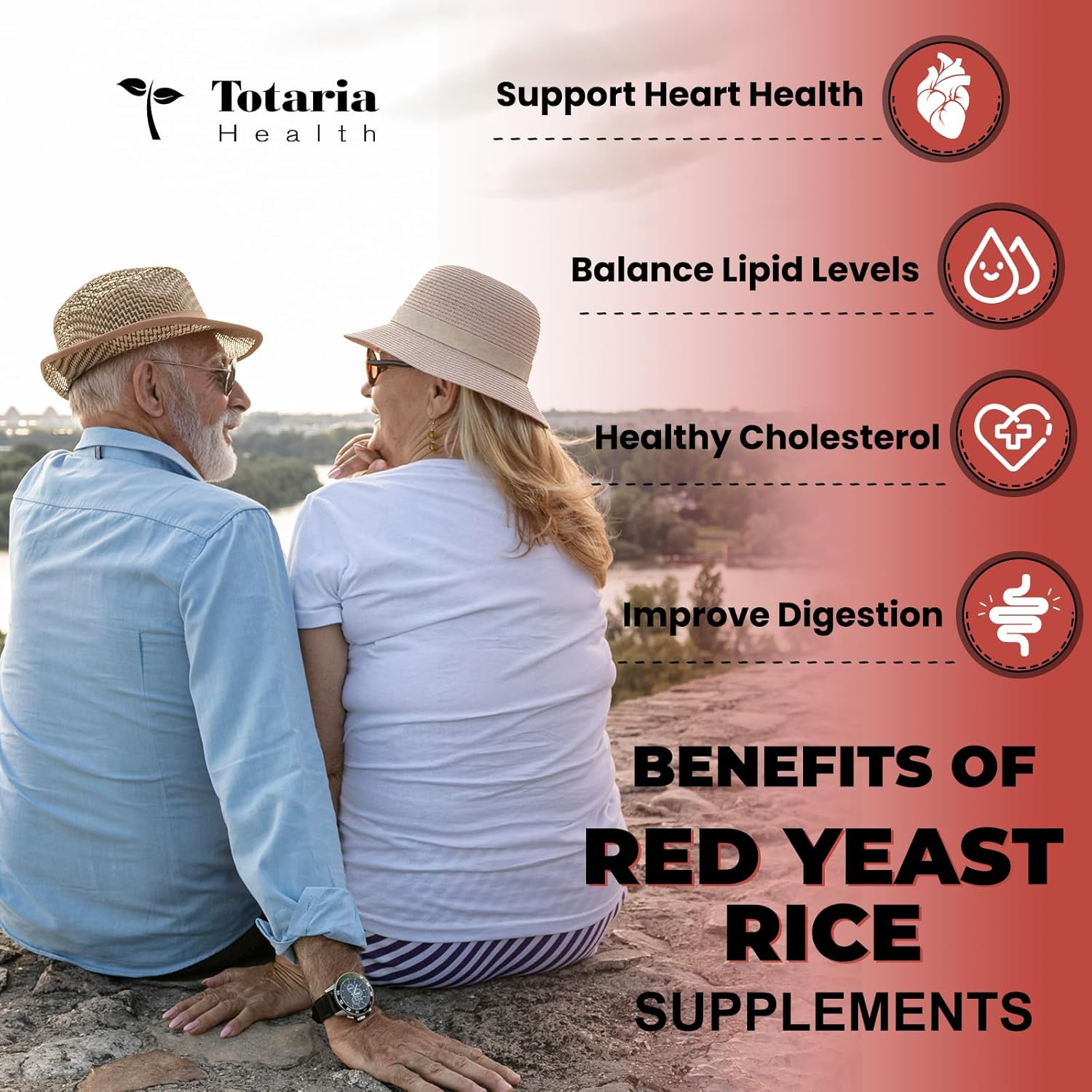 Totaria Red Yeast Rice 2,000mg with CoQ10 Supplement - Citrinin Free Extract Red Yeast Rice Capsules with CoQ10 100 Plus Citrus Bergamot - Vegan Non-GMO
