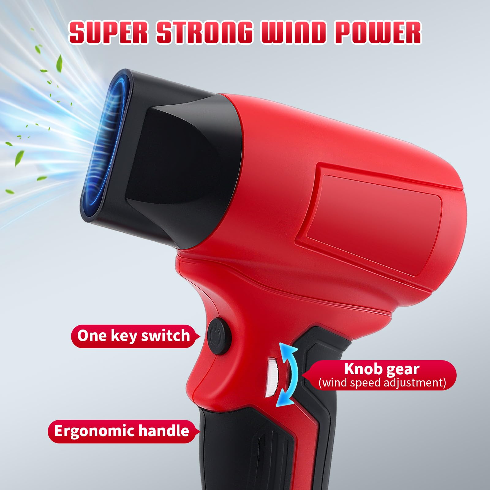 Soplador de Hojas sin escobillas, regulación de Velocidad sin Niveles, soplador de Polvo para batería Milwauke de 18 V, Jet Dry Turbo Fan Blower para Hojas, Limpieza y Taller (sin batería)
