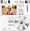 Digital Camera 4K Digital Camera 64MP Time Plus Recording Function 2.8 Inch Large Screen Auto Focus 18X Digital Zoom OTG Compatible Smartphone Linkage Self-Timer Loop Recording LED Light USB