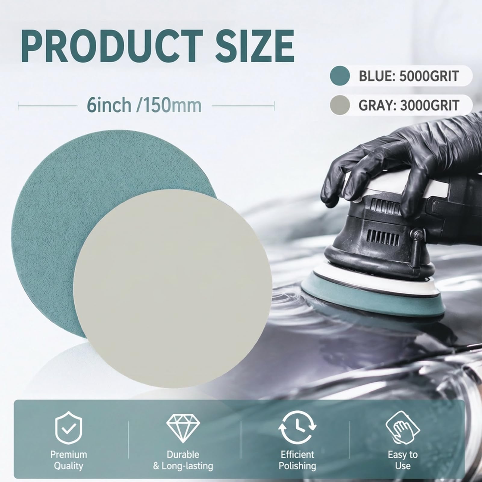 6" Foam Sanding Discs - 2000 Grit (15 Pack) -7
