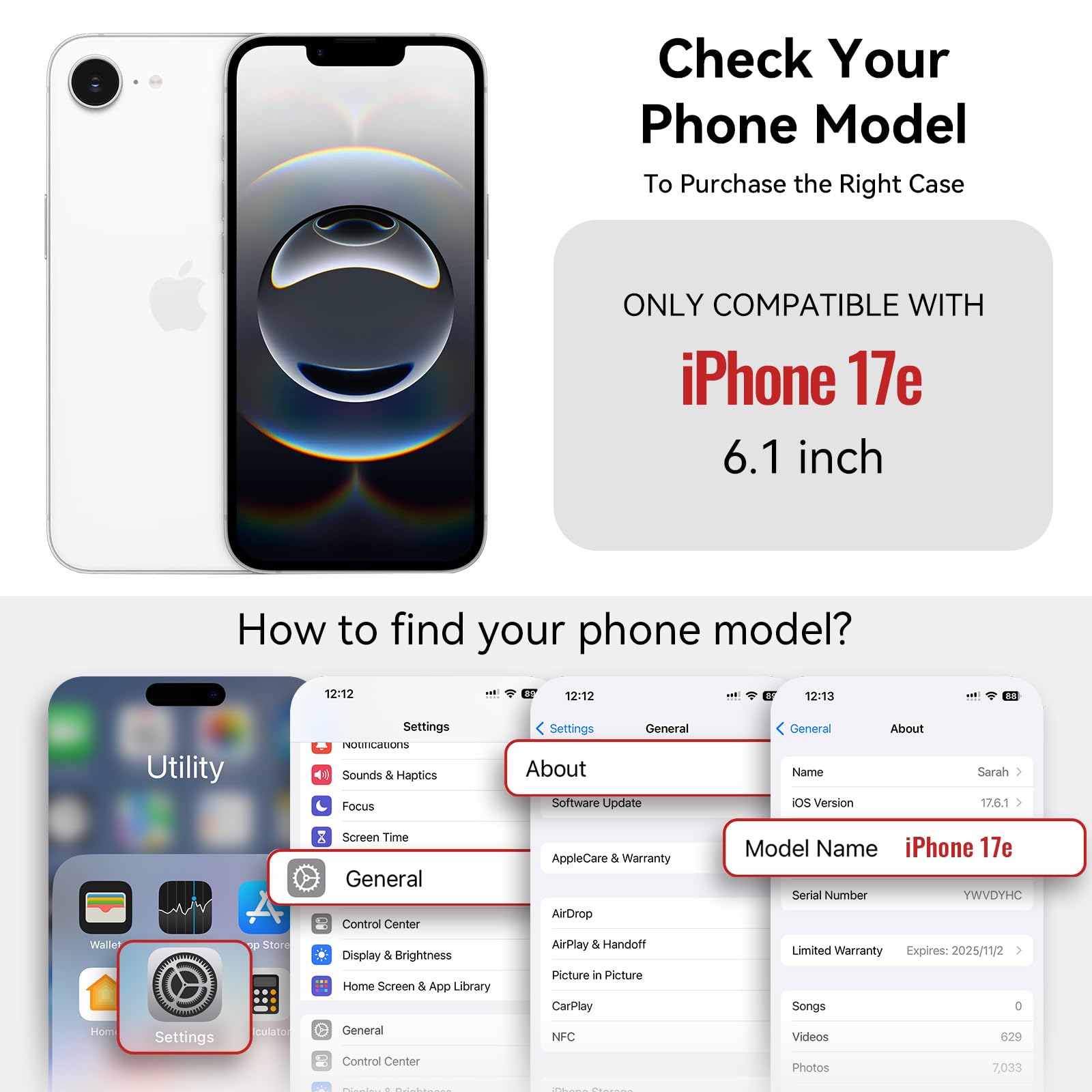 Per iPhone 17E - Custodia a portafoglio magnetica staccabile, blu | Compatibile con Magsafe, porta carte di credito con blocco RFID, tasca con cerniera, cinturino da polso