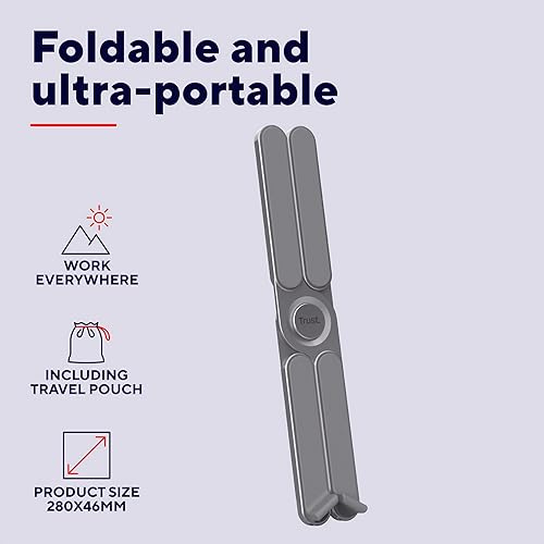 Miniatura 3 de Trust Macy - Soporte plegable para laptop, 17.3 pulgadas, aluminio, plegable, 7 niveles, altura ajustable para equipos de oficina en casa, MacBook