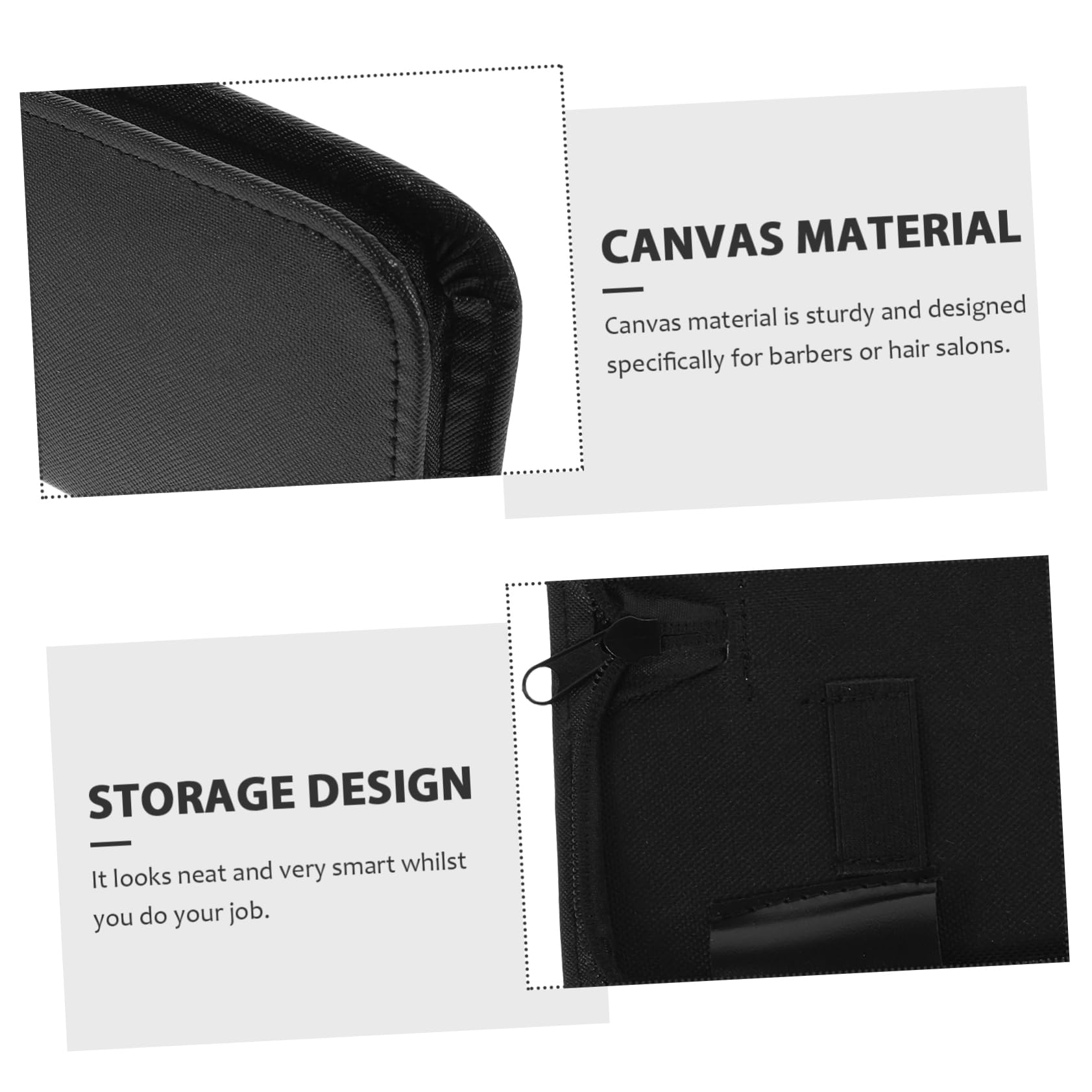 SHERCHPRY Professional Hairdressing Pouch Black Canvas PU Scissors Holder for Barbers Hair Salons Stores Scissors Comb Clips Stylish Organizer for Hairdressing Tools