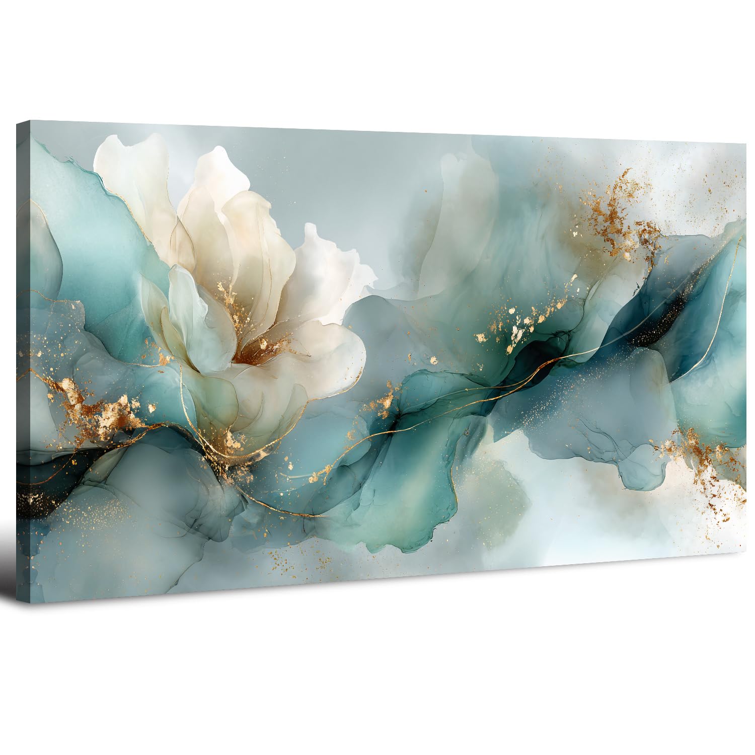 AIYISU Fleur Impression sur Toile Decoration Murale Peinture 20x40in Tableaux Decoratifs Muraux Décoration Moderne Abstraite Fleur Tableau Decoration Murale Salon Chambre Bureau - Prêt à Accrocher