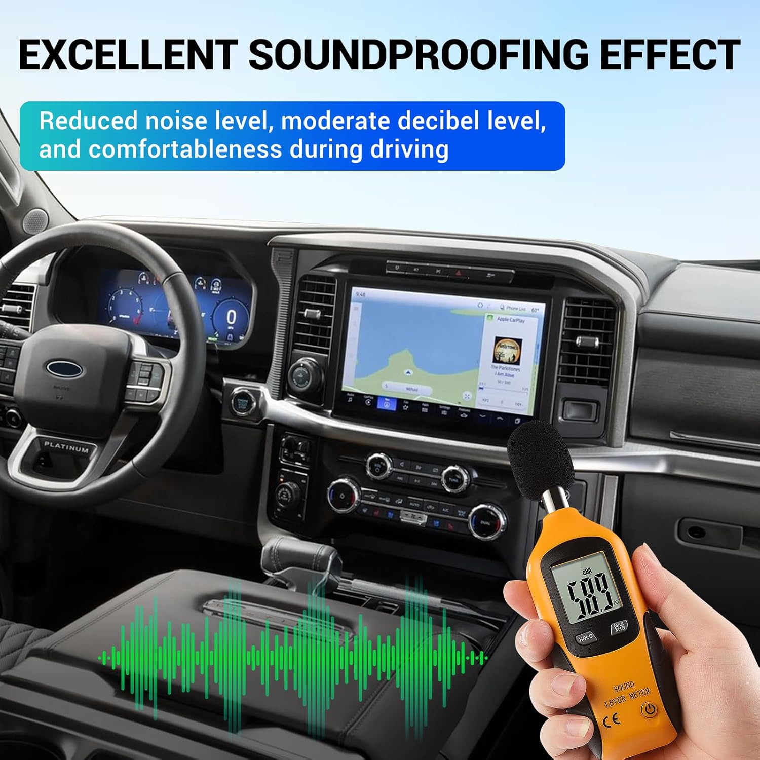 Hood Insulation Liner Compatible with 2021-2024 Ford F150 3.5L (Exclude Raptor) Hood Heat Shield Engine Soundproof Cover Noise Reduction Fits for F150 Interior Accessories Hood Protector Pad