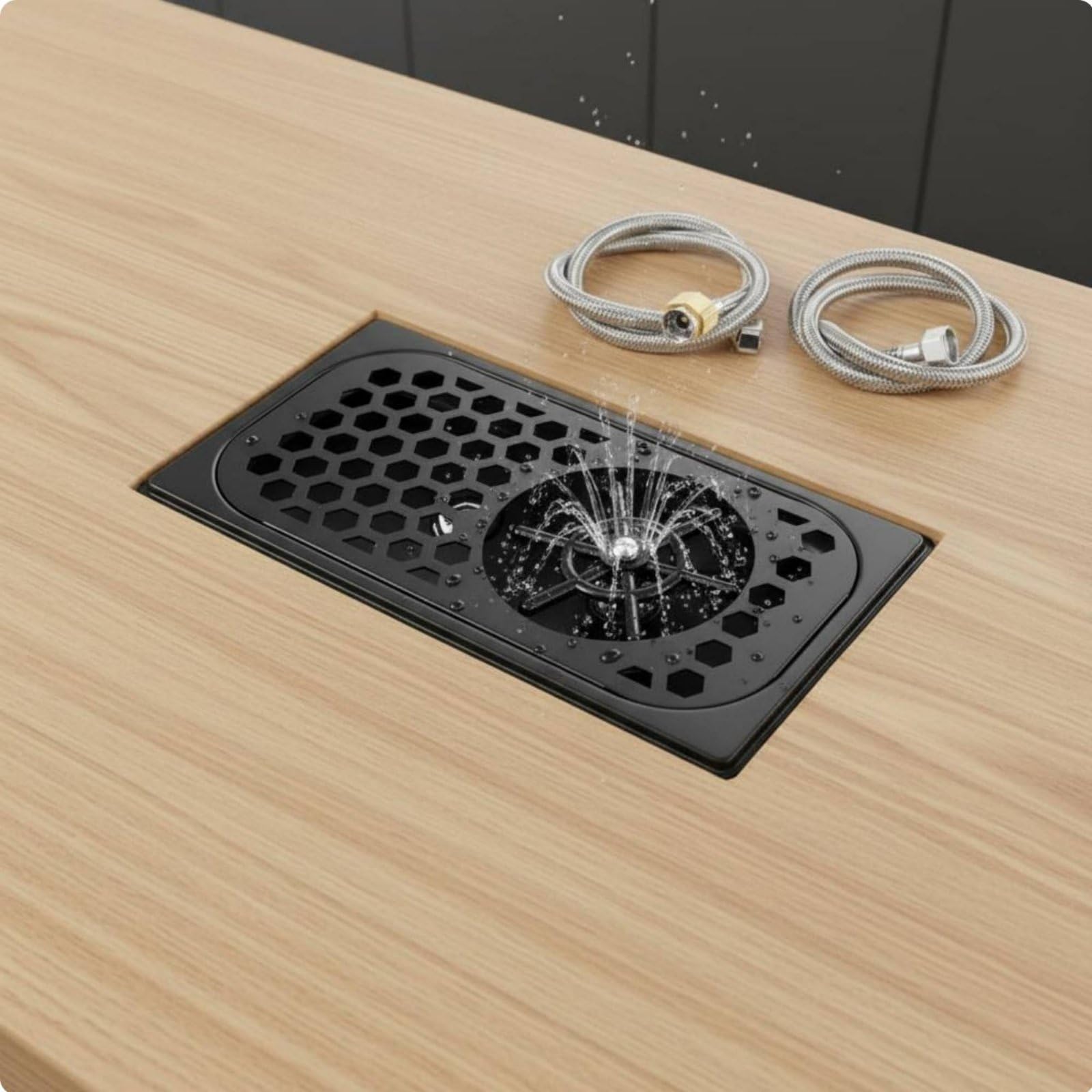 F Fityle Lavavajillas de Acero Inoxidable Enjuagador de Vasos Limpiavasos Lavador Rociador de Tazas con Guía Inclinada para Desagüe y Chorro Potente Adecuado para Cocina Doméstica, Silver, M2