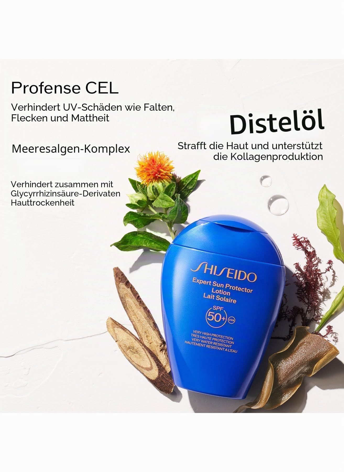 Shiseido Expert Sun Protector LSF 30, Sonnencreme für Gesicht und Körper, 300 ml, wasserfest, mittlerer Schutz, leichte Formel