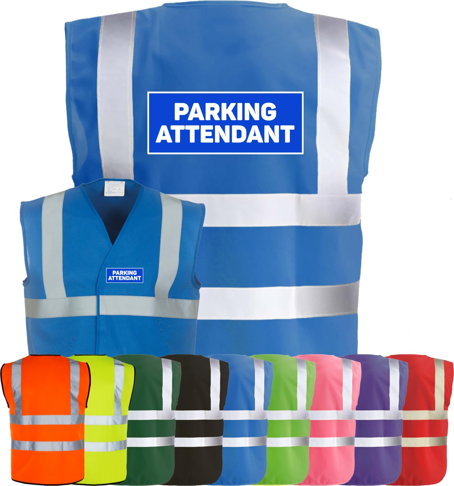 Corporate Togs PARKING ATTENDANT Printed Hi-Vis Vest - High Visibility Safety Waistcoat, Fastening, Health & Safety Compliant Waistcoat | Protective Safety Wear