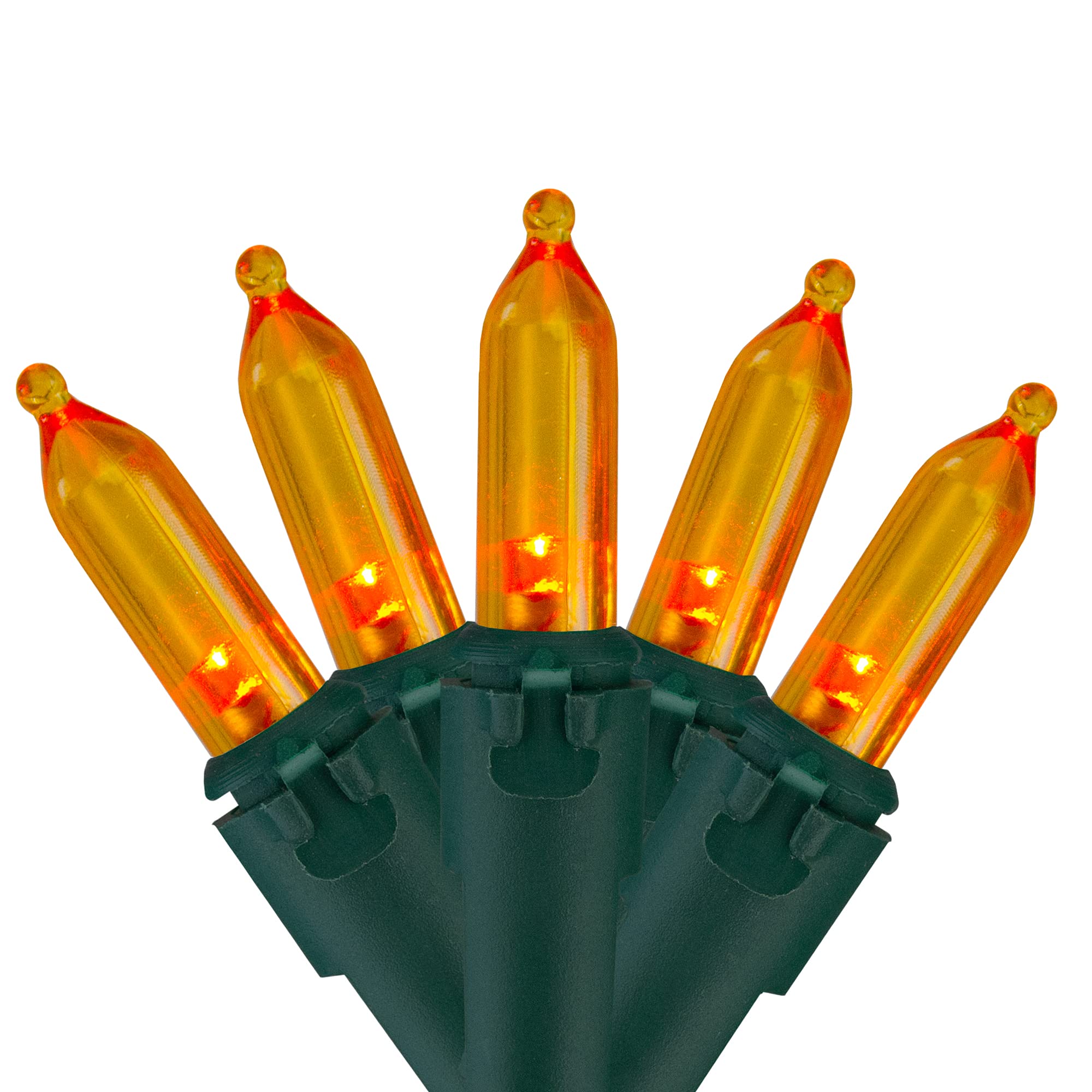 Northlight 100 Orange LED Mini Christmas Lights - 33 ft Green Wire