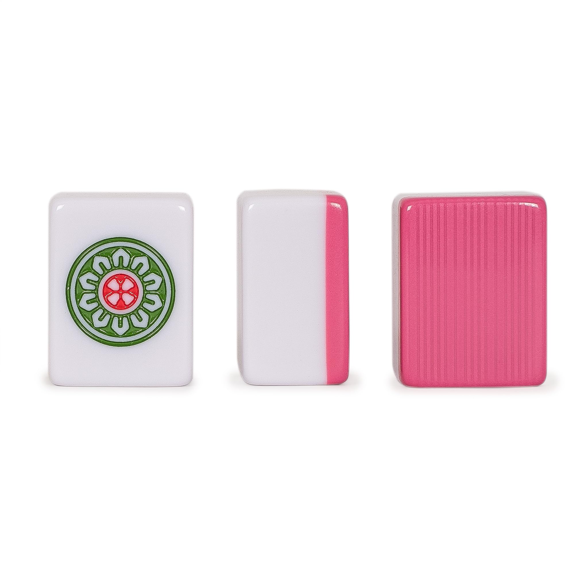 Set Mahjong cinese - "Rouge Harmony" - con 146 piastrelle medie, custodia in vinile rosso, indicatore del vento e dadi - solo per gameplay in stile cinese [ Yellow Mountain Imports