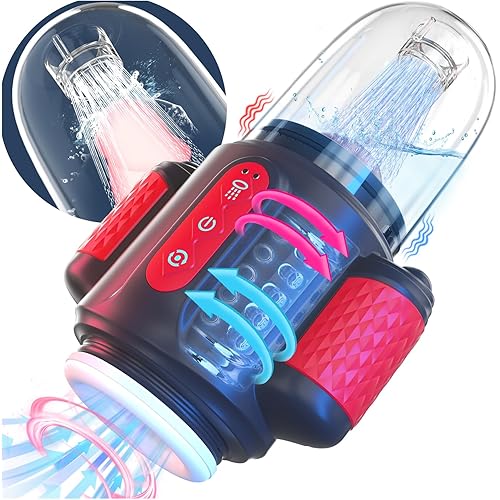 Male Masturbator Adult Sex Toys for Men – 7-in-1 Automatic Water-Spray Rotating Vibrating Blowjob Sex Machine, Penis Vibrator Stroker Trainer, Mens Penis Pump Sex Toy Pocket Pussy for Men Masturbation