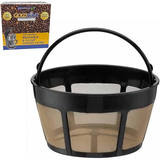 GoldTone Brand Reusable 8-12 Cup Basket Coffee Filter fits Hamilton Beach Coffee Makers and Brewers. Replaces your Hamilton Beach Reusable Coffee Filter - BPA Free