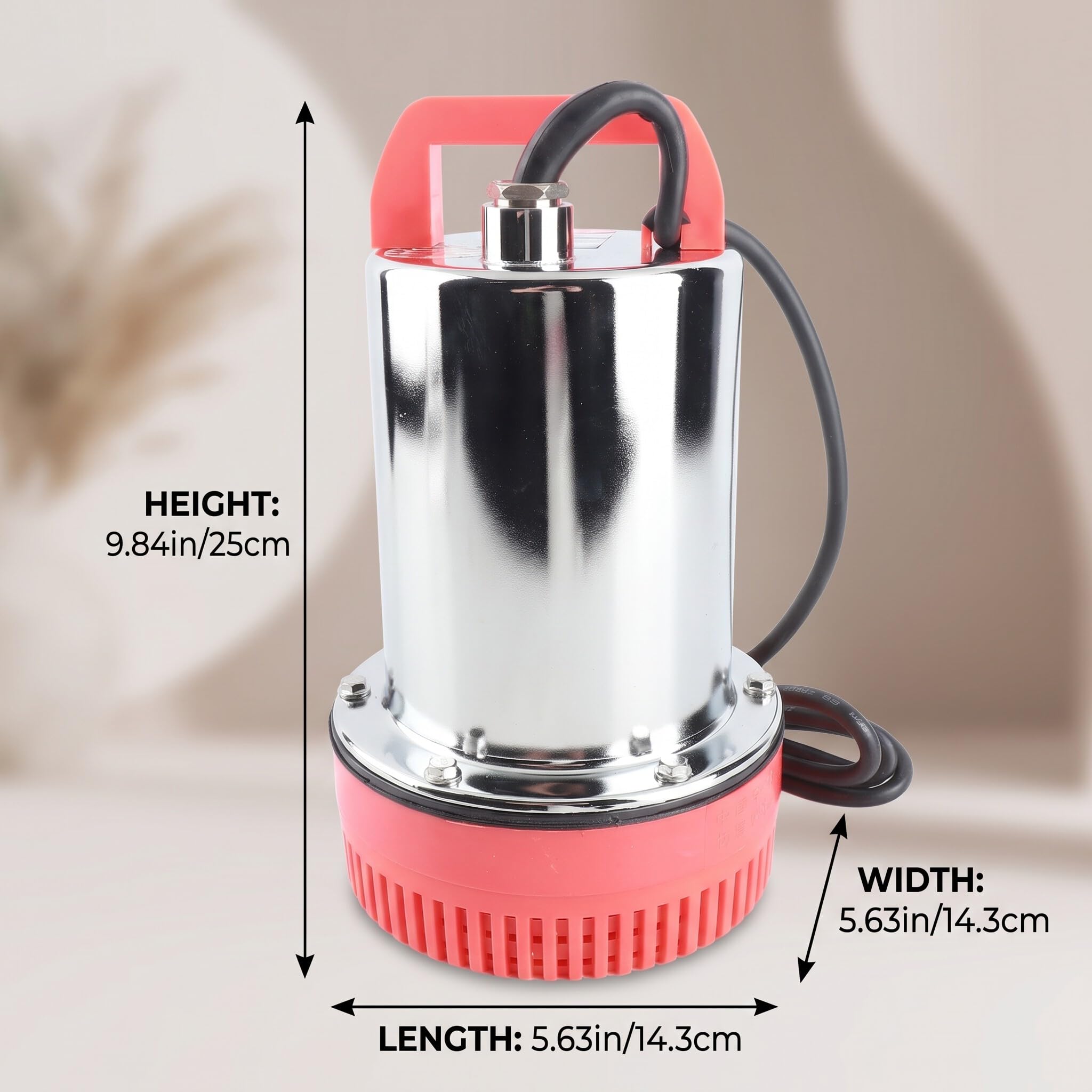 Jeffergarden Pompa Sommergibile DC 12V Uso in Giardino | Pompa per Pozzi Profondi, In Materiale Di Rame, Alta Efficienza, Da 280 W, Per Irrigazione Agricola