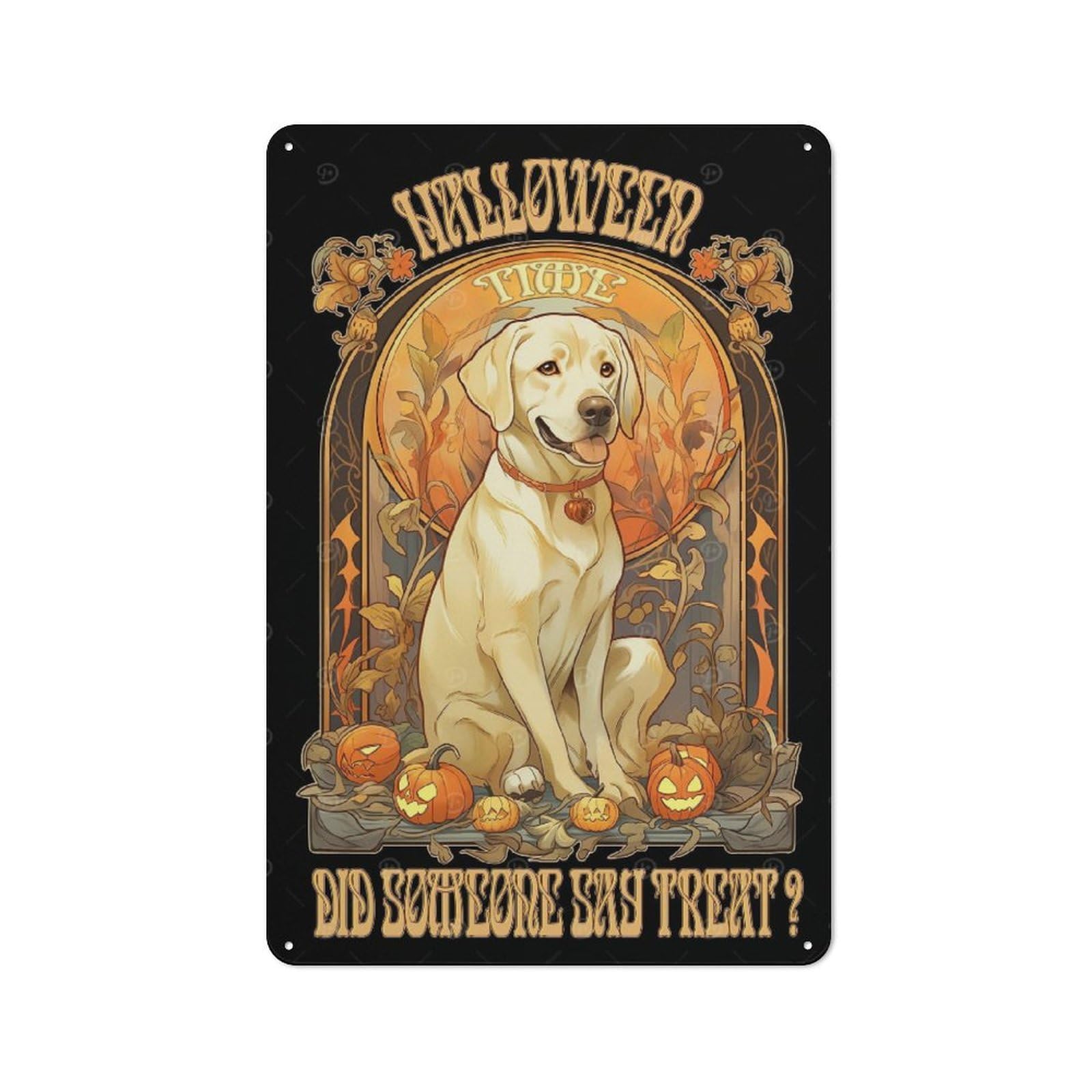Halloween Labrador 2 Vintage Tin Sign 30x20cm for Pub Or Café, for Everyday Room Decor with A Vintage Look