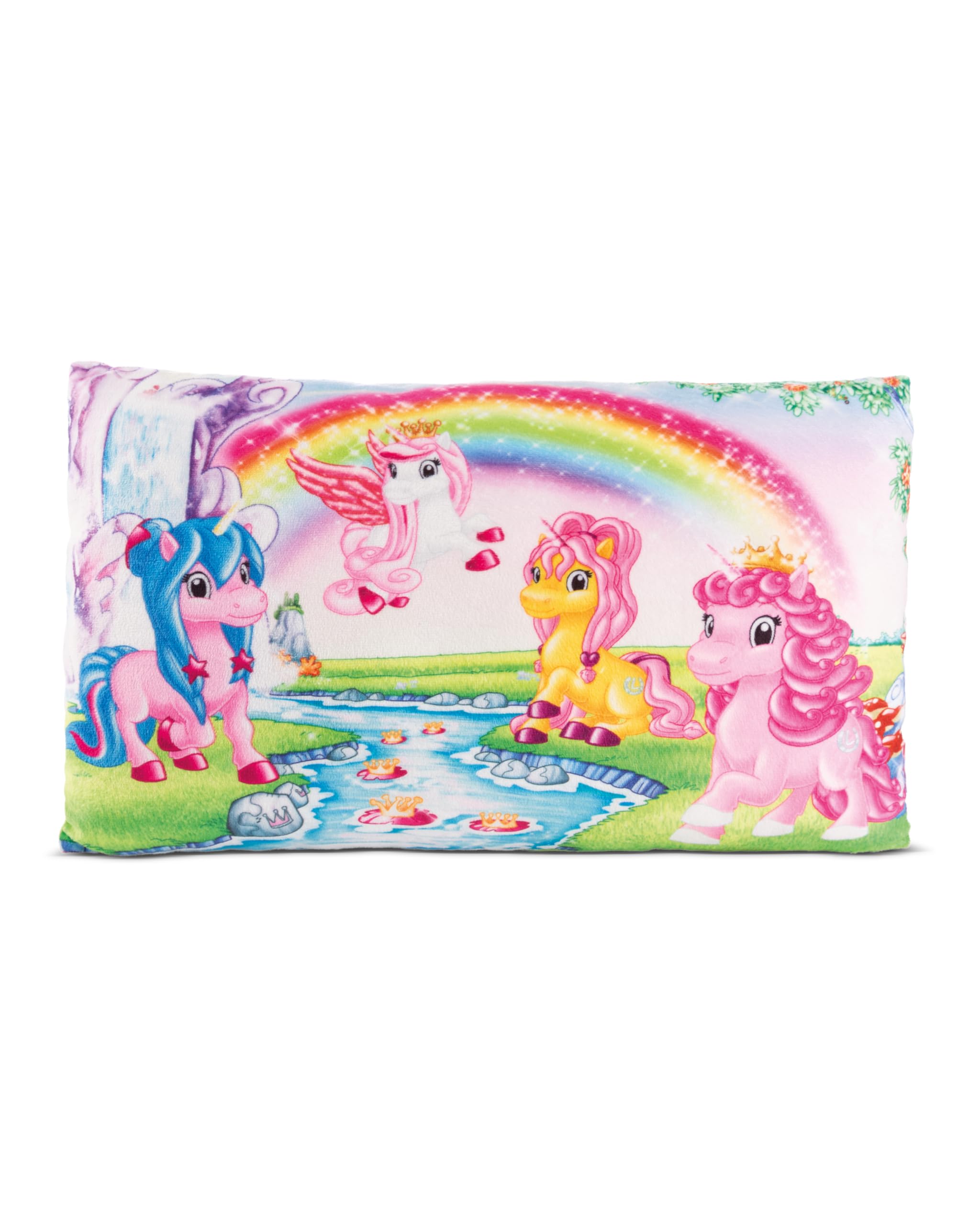 NICI cuscino di peluche Lissy PONY Unicorno 43x25cm colorato - Soffice cuscino morbido per bambini, bambine, neonati e amanti dei peluche - Ideale a casa, all'asilo o in viaggio - 49980