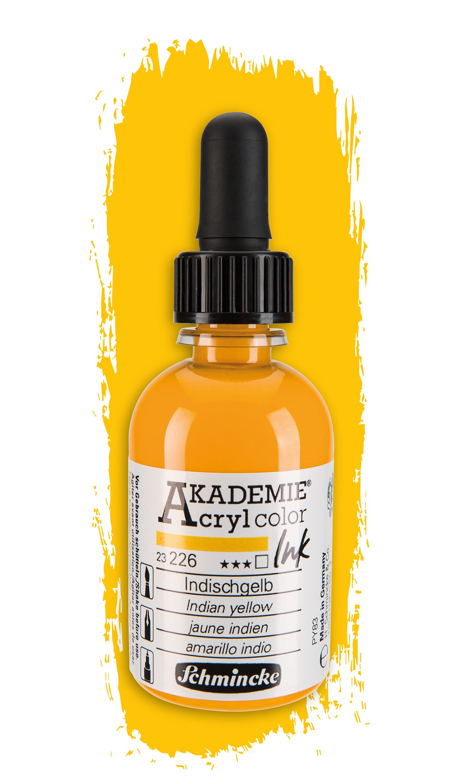 Schmincke Akademie Akrilik Mürekkep 50 ml 226 Indian Yellow