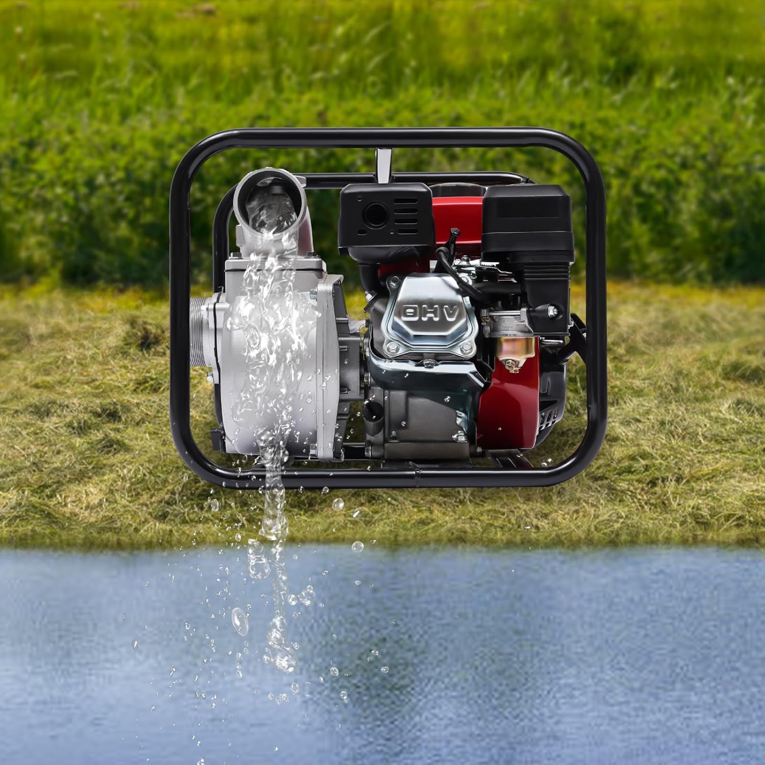 3inch Gasoline Powered Water Pump 7.5HP 4-Stroke Gas Engine Water Pump 210cc Water Transfer Garden Farm Irrigation Petrol Pump