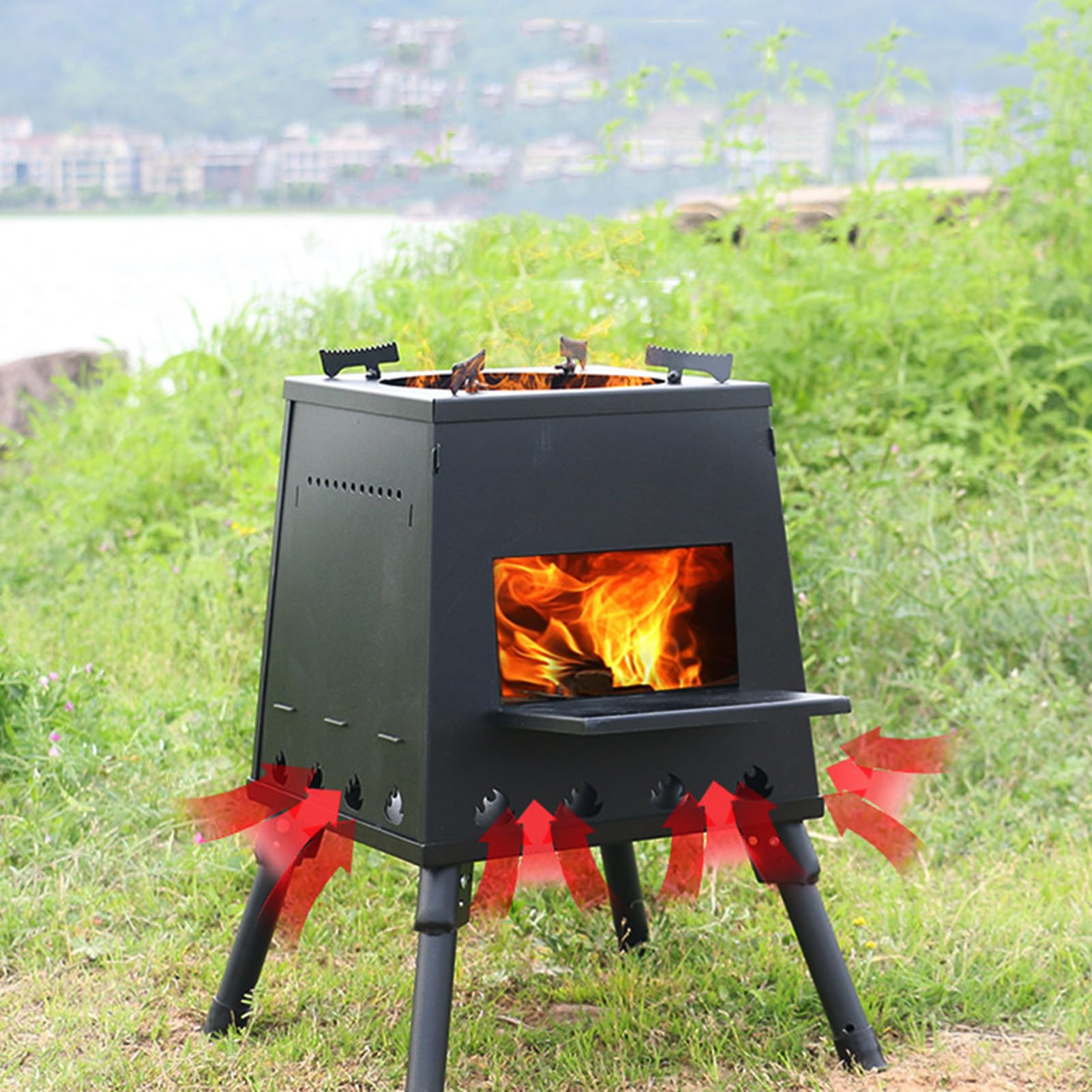 Poêle à bois pliable – Réchaud d'extérieur portable, mini brûleur amovible