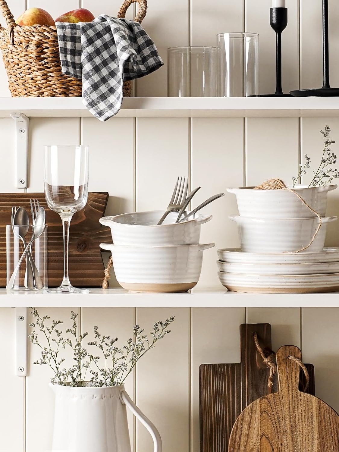 LE TAUCI Soup Bowls with Handles, 20 oz French Onion Soup Crocks, Soup Bowl Oven Safe for Chili, Beef Stew, Ceramic Bowl Set - 5.5 Inch, Set of 4, Arctic White - Image 9