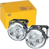 HELLA 2PT 009 599-811 LED-Daytime Running Light Set - 90mm - 24/12V - Round - mounting - Lens Colour: Crystal clear - Vehicle Front/Vehicle Front - 1