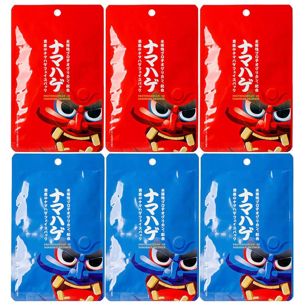 Amazon | ナマハゲフェイスパック(赤・青) セット 赤 青 各1回分