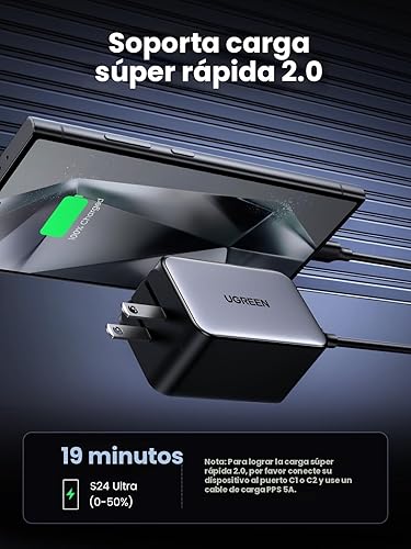 Miniatura 7 de UGREEN Nexode - Cargador de pared USB C de 65 W, cargador rápido tipo C de 4 puertos compatible con MacBook ProAir, iPhone 171615 Series, Galaxy