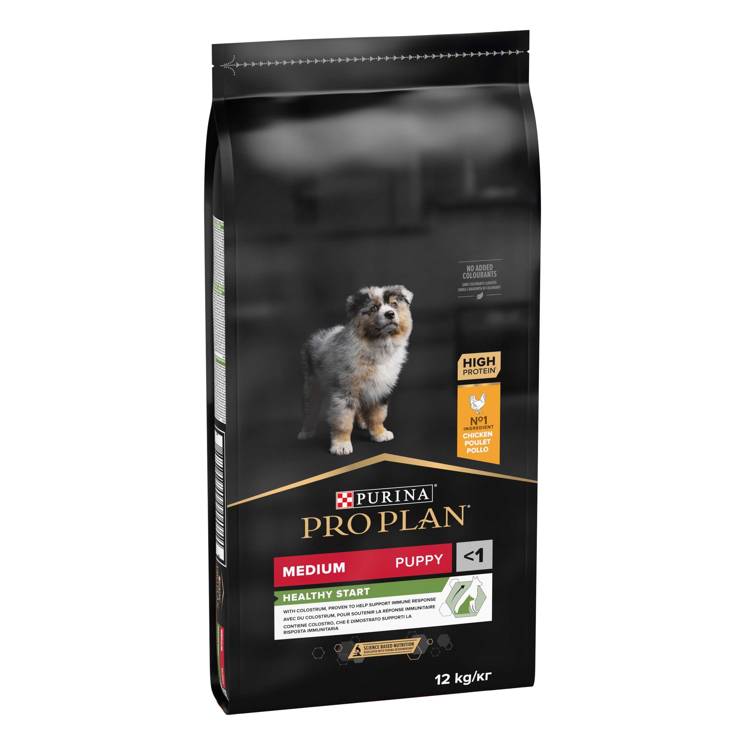 Pro Plan Medium Puppy Healthy Start, Welpenfutter trocken, reich an Huhn, 1er Pack (1 x 12 kg)