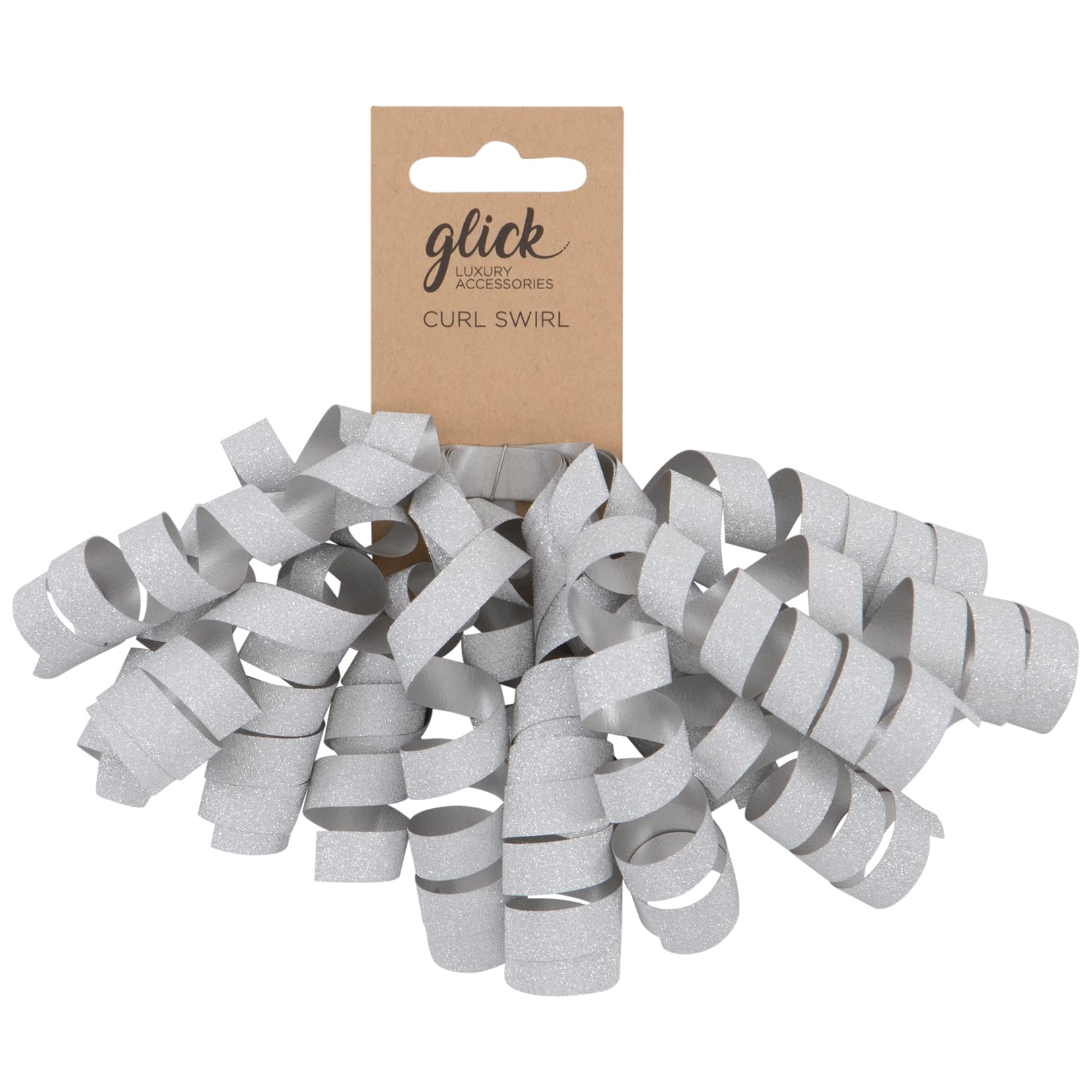 Glick Luury Silver Glitter Curl Swirl Bow for Gift Wrapping at Christmas, Birthday, Valentine and Other Celebrations