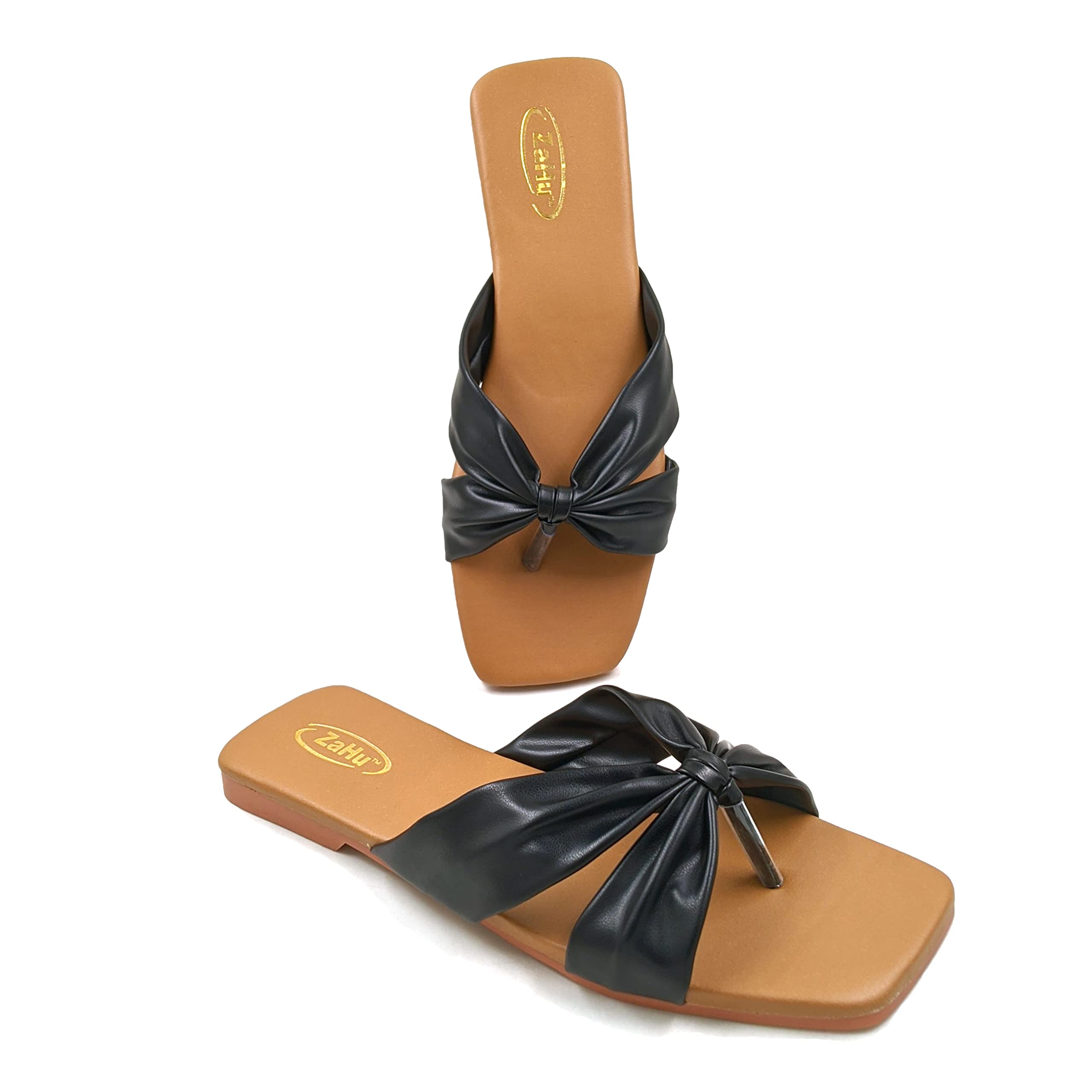 ZaHu women flats slippers stylish model fashion casual daily use black t strap sandals flip flops for women ladies slipper chappal (Black, numeric_7) (B0BL35PW24) Amazon Price History, Amazon Price Tracker