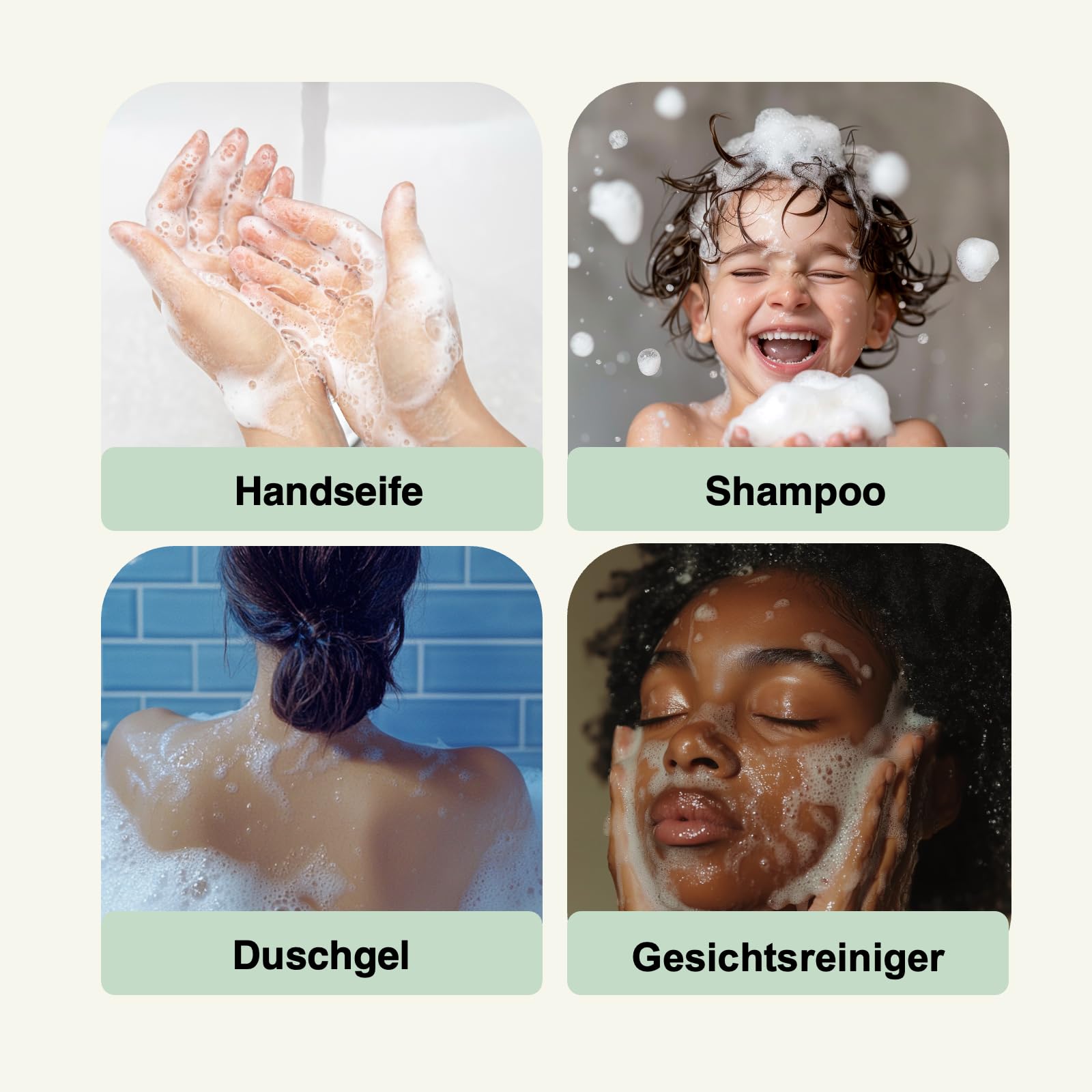 Schaum-Pumpflasche, TSA-genehmigt, nachfüllbar, schäumender Seifenspender, für Shampoo, Duschgel, Handseife, Gesichtsreiniger