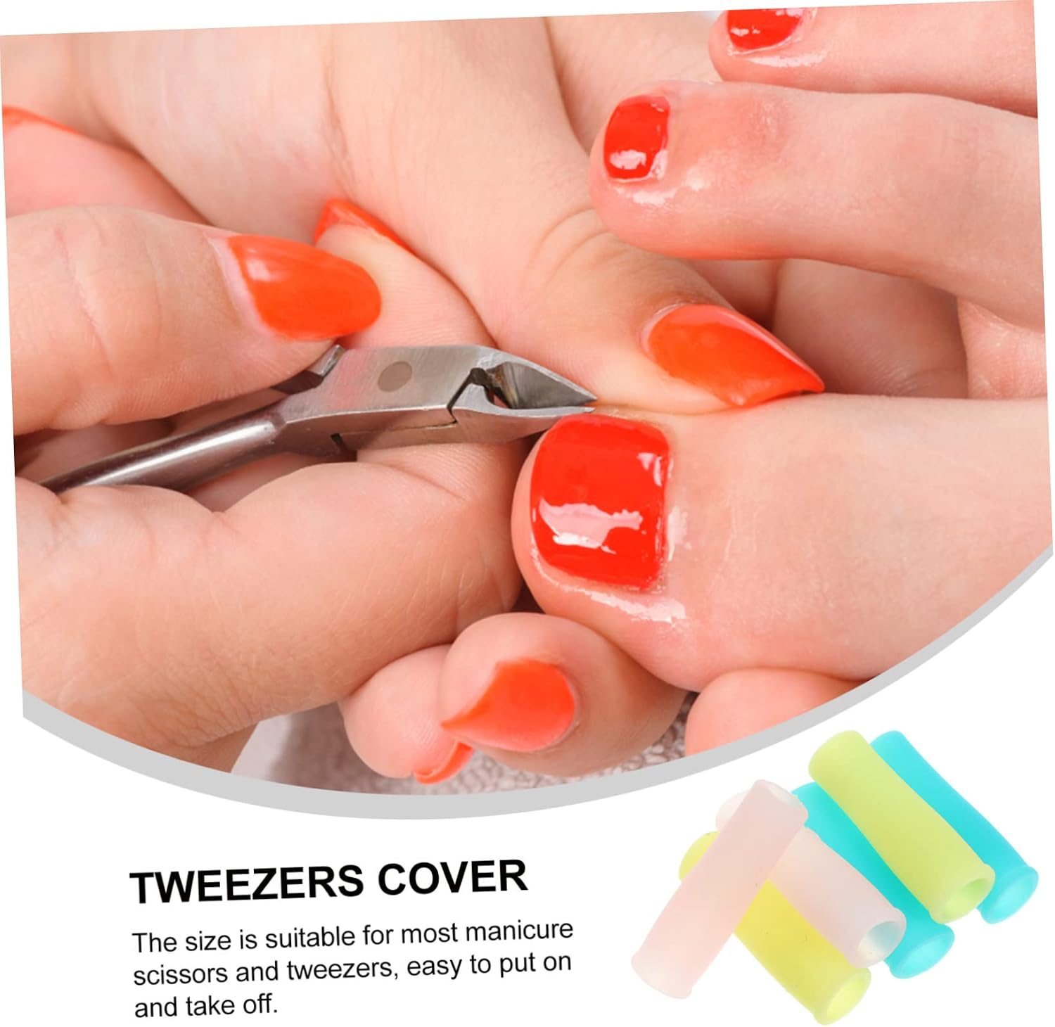 FOMIYES Cuticle Scissor Handle Cover 12pcs Silicone Nipper Handle Sleeves Nail Art Tool Protective Case Non-slip Design