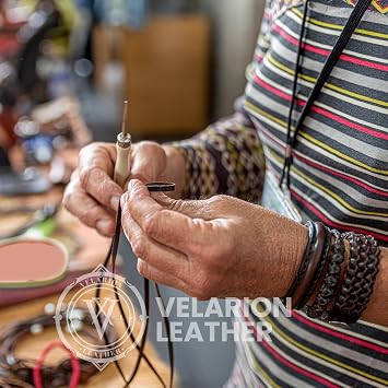 Velarion Flat Genuine Leather Strip Cord 3mm Wide, 5 m Long Real Leather Braiding String for Jewelry Making, Crafting, Beading, DIY - Thickness Options (Crazy Light Brown, 1,3 mm Thickness)