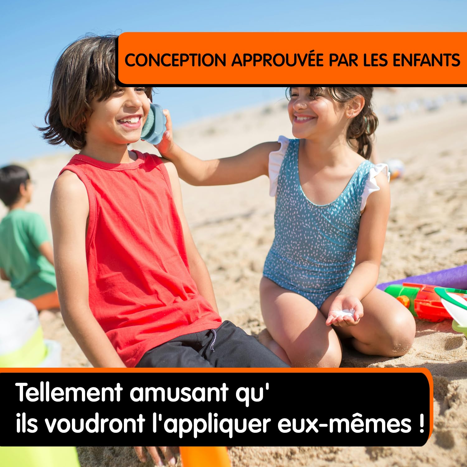 2 Pièces Applicateur de Crème Solaire pour Enfants - Brossettes avec Étui de Protection, Poils Doux, Application Propre - Idéal pour les Voyages, la Plage et les Activités en Plein Air - par Mobi Lock