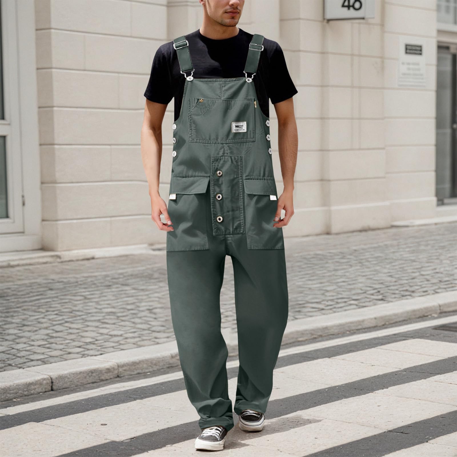 Generisch Herren-Cargohose Gerade Bein Overall Mehrere Taschen Outdoor Wandern Arbeitskleidung Strapazierfähig Bequem Alltag Frühling