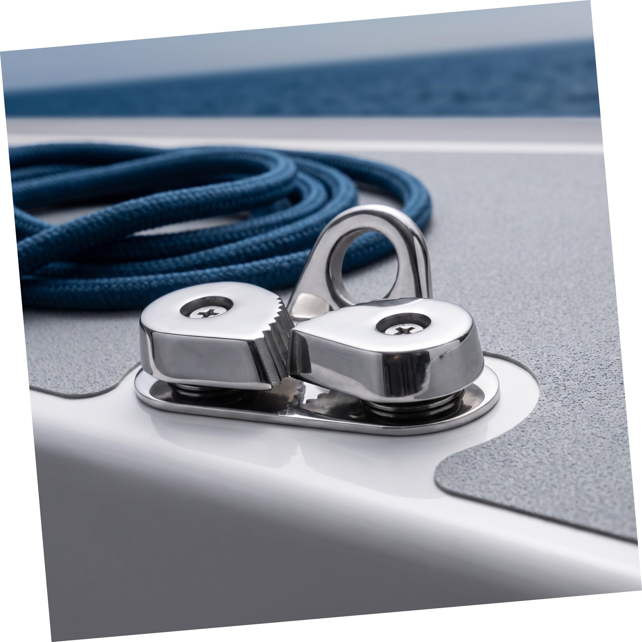 Toyvian 2 Pezzi Morsetto a Camma per Barca in Acciaio Inox con Guida per | Fissaggio Affidabile della Corda, Installazione senza Preforatura, Due Viti Autofilettanti Incluse, Argento