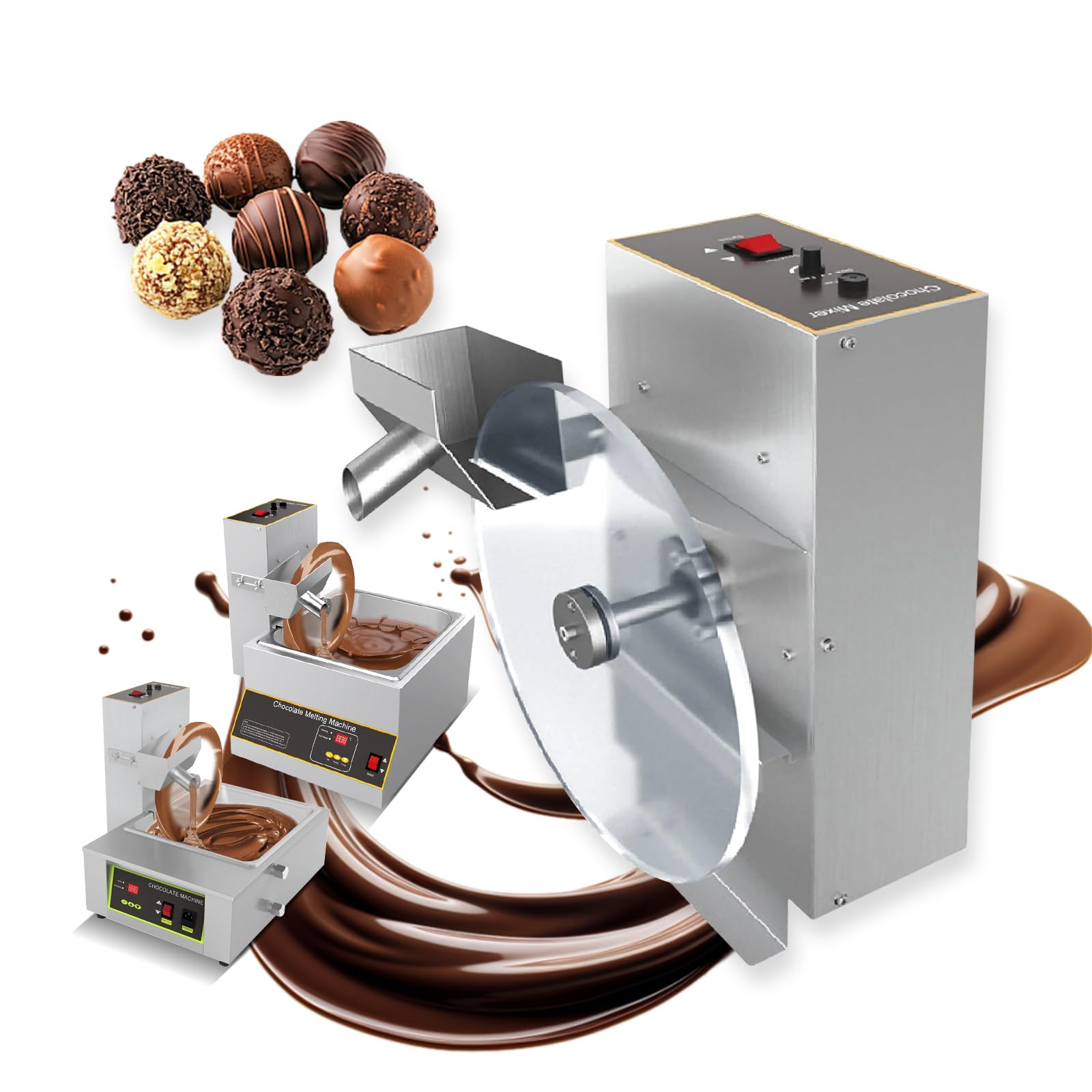 - Commercial Chocolate Tempering Wheel Machine,Electric Melting Mixer Maker,Fountain Furnace Melter Pot Heater Warmer,110V,Spead Adjustable,Use for Bakeries,Restaurant,Milk Tea Shop,Dessert Shop