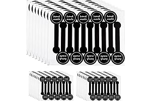 Black Striped Sealing Labels for Artisan Food Packaging: 300 Pack
