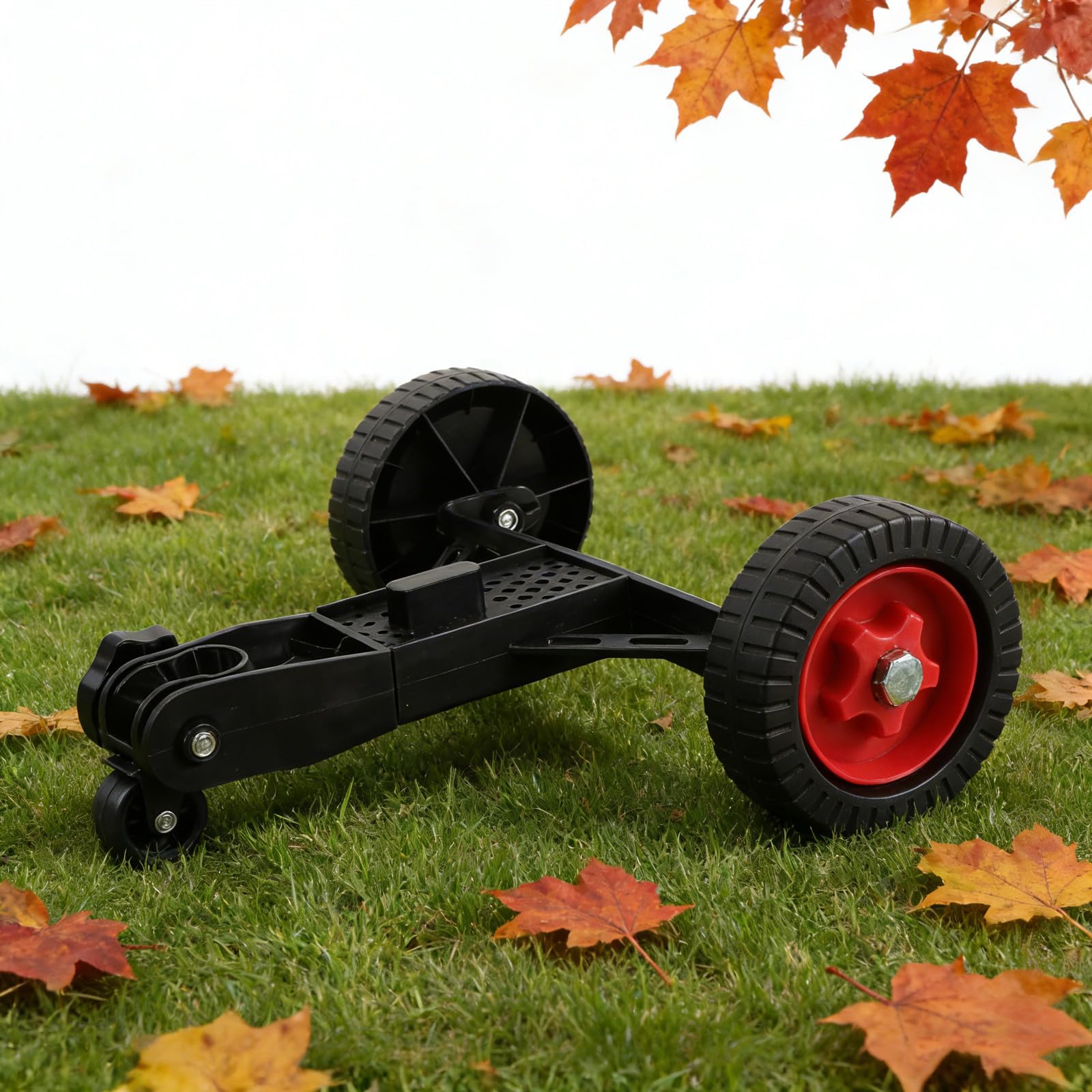 POPETPOP Rueda Auxiliar Negra para Cortacésped Material de Acero Inoxidable y Plástico, Adaptable a Varios Terrenos y Ahorro de Trabajo para Jardines y Senderos