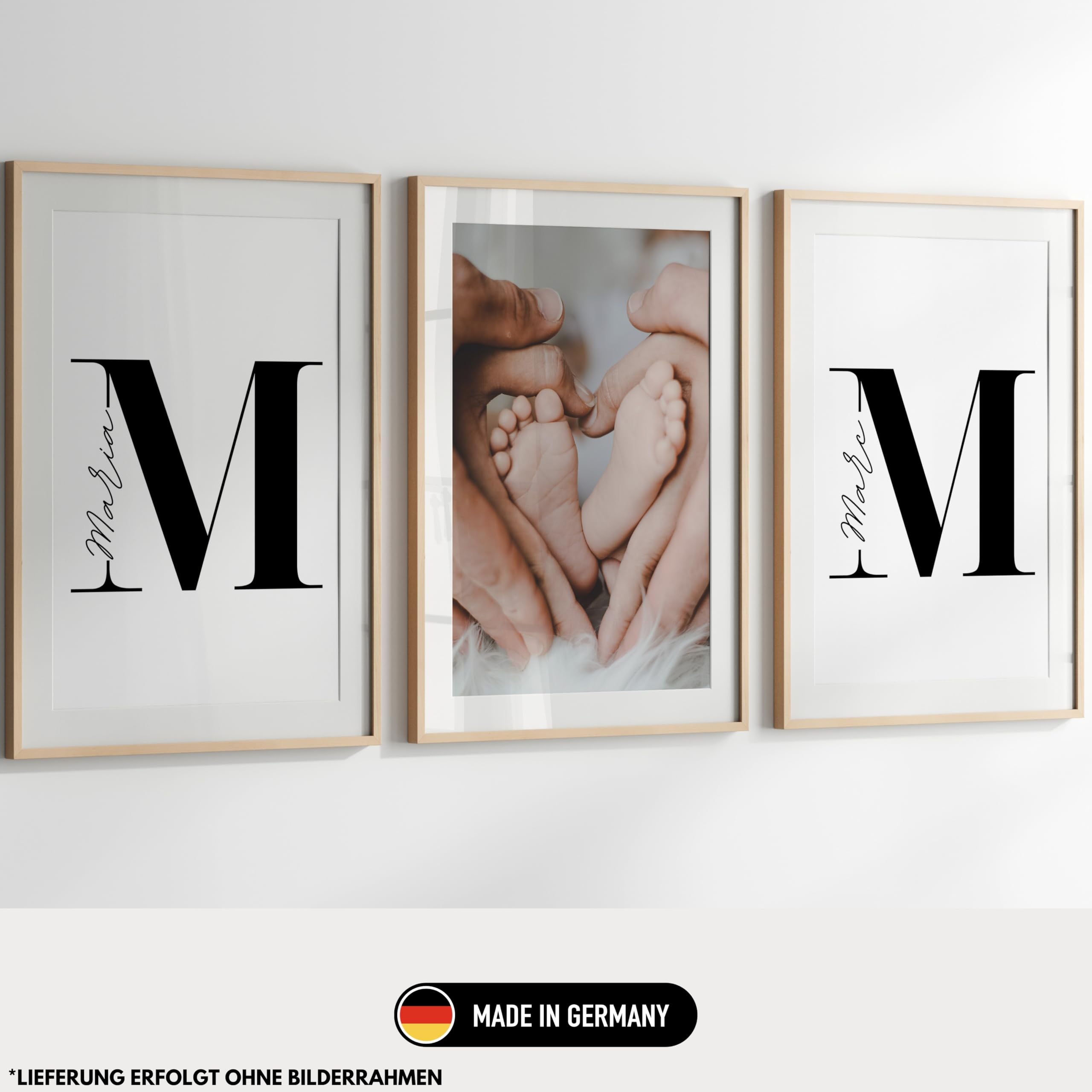 Little Mathilda Personalisierte Poster 3er Set Bilder – Hochzeitsgeschenk personalisiert, Jahrestag Geschenk für Ihn Wanddeko Wohnzimmer, Fotogeschenke personalisierte Geschenke (3er Set 70x50cm)
